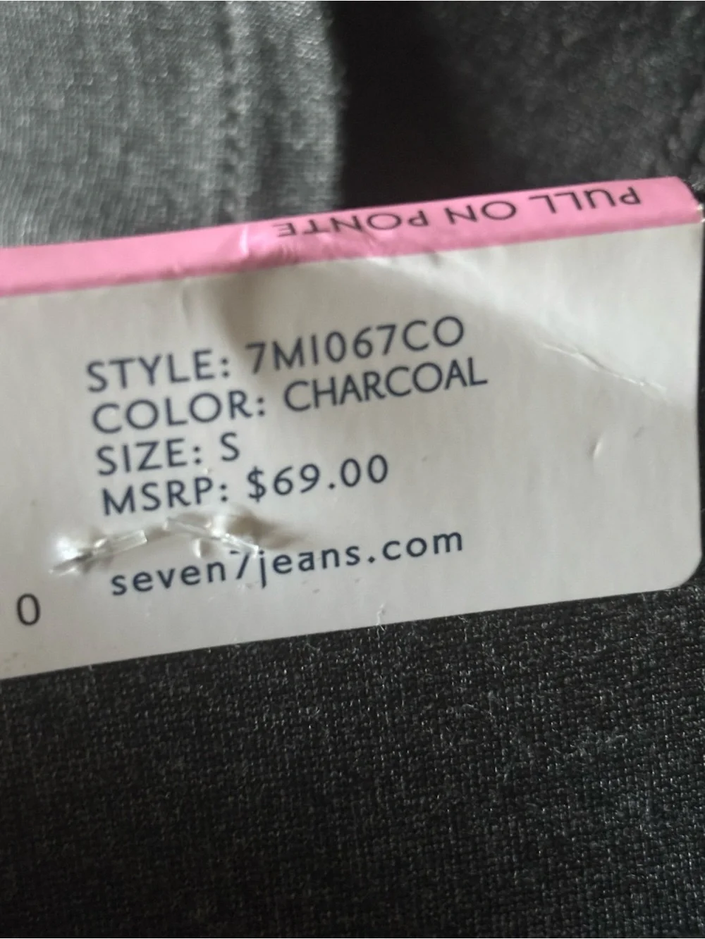 Seven7 Black High-Waist Ponte Charcol Gray Leggings NWT Size S